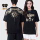 BOY BY BOYBOY黑色鷹圖燙金燙銀案寬松T恤 黑色金比偏大2個碼 常規 XS 165