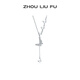 周六福（ZLF） S925銀飾蝴蝶項鏈女吊墜靈蝶飛舞百搭鏈墜送女友生日 鏈墜鏈長(cháng)40+5cm