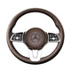 品為適用于奔馳E300L C260L C200 GLC260L手縫方向盤(pán)套C350eL真皮把套 棕圓盤(pán)】19-20款E/19-21款C