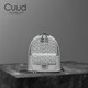 Cuud牛皮雙肩包女原創(chuàng)設(shè)計小清新旅行休閑輕便小背包女七夕禮物送女友 淺灰
