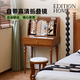 EDITION HOME復古實(shí)木梳妝臺收納桌臥室床頭歐法式黃楊木家具實(shí)木小型化妝桌子 笛爾梳妝臺-花鳥(niǎo)圖版