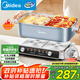 美的（Midea）電火鍋 鴛鴦鍋 火鍋專(zhuān)用鍋5分鐘分區超薄速沸分體式0氟多功能鍋電煮鍋火鍋鍋HGS332288