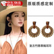 宜品達波西米亞竹藤草編耳環耳釘女輕奢小眾高級感2026新款耳飾度假風 竹藤草編耳針