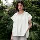moussy 新品法式浪漫風(fēng)優(yōu)雅飛飛袖寬松襯衫028JSX30-1047 010白色 均碼