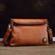 溫尼啦斜挎包真皮男包簡(jiǎn)潔單肩包時(shí)尚休閑牛皮小背包韓版挎包新款潮牌 棕色（大號）