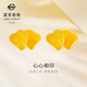 菜百首飾七夕禮物黃金耳釘 足金桃心心心相印耳釘  HJ （直針無托） 足金 約1.38g