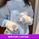 暢印手套冬天女可愛韓版學(xué)生軟妹ins騎車連指掛脖秋冬季加絨保暖加厚 藍色洋娃娃【連指手套】