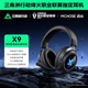 邁從（MCHOSE）X9電競耳機頭戴式游戲四模無線2.4G藍牙電腦7.1環繞音效帶麥有線三角洲無畏契約fps聽聲辨位打瓦 黑色【無線7.1版】【佩戴舒適】
