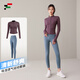 范迪慕 運動(dòng)瑜伽服套裝女顯瘦健身跑步立領(lǐng)外套長(cháng)褲 魅力紫+霧藍 M 