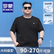 羅蒙冰絲圓領短袖t恤男士夏季薄款速干加肥加大寬松涼感大碼男裝上衣 黑色 6XL 碼(建議211-230斤)