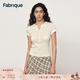 Fabrique 【ESSENTIAL】彈力愛心提花法式亨利領短袖T恤女26年春新款 牛乳白 M