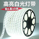 梵耀 LED白光燈帶超亮戶外室外外墻工地隧道照明室內(nèi)吊頂照明220v 50米白光【超亮5730芯片】5插頭 120珠三排燈珠（燈珠越多越亮）