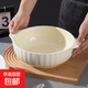 1只10.5英寸豎紋雙色碗奶黃色家用洗碗機(jī)可用陶瓷餐具湯碗釉下彩 1只10.5英寸雙色碗奶黃色
