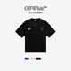 OFF-WHITE?情侶裝夏季寬松高端純棉短袖T恤男士女款2026新款潮牌運動半袖 黑色 M