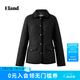 ELAND衣戀翻領棉衣女長袖單排扣加厚棉服新款 黑色(19)Black L /170