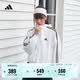 adidas三條紋休閑寬松連帽夾克薄外套女裝春夏阿迪達斯官方輕運動 白/黑色   XL