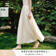 香影【含天絲醋纖】半截裙女高級(jí)感夏百搭半身裙氣質(zhì)傘裙中長(zhǎng)裙子 米白 L