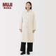 MUJI 女式 蓬松棉服立領大衣 外套女款冬裝長款冬季女裝棉衣衣服 象牙色 L (165/88A)