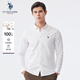 U.S. POLO ASSN.襯衫男長袖秋季純棉白色休閑工裝外套寬松免燙男士高端襯衣
