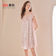 美標禮物性感真絲睡裙女夏100%桑蠶絲綢睡衣短袖絲綢卡通可外穿家居服 -1深粉 XL (170/92A)