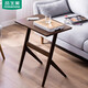 品生美 家用客廳邊桌邊幾北歐臥室沙發(fā)床頭床邊桌小茶幾竹角幾小桌子 翻蓋款y形邊桌穩固不晃