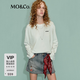 MO&Co.【姆明聯名】T恤2026夏新品長絨棉彩鉆印花長袖寬松MBF2TEE044 鼠尾草綠 XS /155