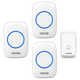 CACAZI/卡佳斯A06無(wú)線(xiàn)門(mén)鈴 一拖三不用電源直流用電池 遙控電子家用呼叫器防水老人呼叫器 白色