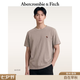 Abercrombie & Fitch經典小麋鹿圖案美式情侶純棉水洗T恤26夏男裝女裝124-6075 棕色 S (175/92A)