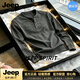JEEP SPIRIT亨利領長袖t恤男2026秋季款修身打底衫工裝上衣男士休閑體恤衫 摩卡灰【奢級甄選】 S 適合80-100斤【奢級甄選】