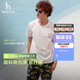 HAZZYS【液氨工藝】哈吉斯男裝 26新款夏季休閑圓領(lǐng)短袖T恤男 白色WT XL （180/100A 50）