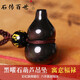 石傳百世天然黑曜石葫蘆吊墜男女士虎眼石轉(zhuǎn)運(yùn)珠項(xiàng)鏈生日禮物 六字真言款