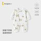 童泰（TONGTAI）嬰兒連體秋冬寶寶保暖衣服夾棉哈衣爬服綠色59cm