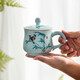 守勤堂 景德鎮茶杯陶瓷帶蓋青瓷瓷器家用小水杯辦公室單杯個(gè)人杯子茶具 竹韻清香