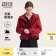 Teenie Weenie【雙棲彩殼防潑水】小熊女冬加絨兩件套工裝夾克外套 紅色 M