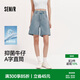 森馬（Semir）牛仔褲女夏季涼感抑菌做舊顯瘦A字直筒褲2043復(fù)古寬松風(fēng)短褲潮流