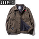 JEEP SPIRIT干活穿的外套日系秋冬季加絨耐磨耐臟多口袋工裝寬松大碼男裝夾克 棕色(加絨款) XL