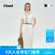 ELAND衣戀【100%棉】漂亮連衣裙女時尚翻領短袖牛仔裙長裙2026春夏新款 象牙白/白色(39)Ivory M /165