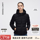 朗姿鵝絨短款連帽修身保暖休閑羽絨服女冬季新款 黑色 M