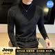 JEEP SPIRIT半高領(lǐng)打底衫男士2026秋季新款緊身保暖長(zhǎng)袖T恤男修身上衣服男裝 黑色【奢級(jí)甄選】 M （適合115斤以內(nèi)）