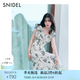 SNIDEL連衣裙女26春夏新品雙層荷葉邊小飛袖收腰印花長裙SWFO262030 黃色 S (0)