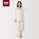 MUJI女式 無側縫雙層紗織 睡衣 家居服套裝 米白色6A M