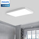 飛利浦（PHILIPS）LED室內吸頂燈客廳燈臥室餐廳小廳燈陽臺燈現代簡約頂燈照明燈飾 品亮43W（6500K白光）長方形