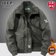JEEP SPIRIT吉普羊羔絨棉衣男秋冬新款純棉加絨加厚大碼工裝棉服保暖男士外套 軍綠色【加絨】 2XL