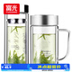 富光320ML+320ML雙層高硼硅玻璃男士辦公泡茶耐熱帶把水杯子（2只裝）