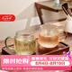 格娜斯（CRISTALGLASS）耐熱玻璃杯水杯子套裝泡茶杯帶把喝水杯大容量家用牛奶杯咖啡杯