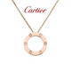 卡地亞（Cartier）LOVE系列 18K玫瑰金色圓餅鑲鉆女款項鏈 B7014700 京東自營