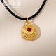 航民首飾 黃金吊墜足金古法花絲包包琺瑯鑲嵌 XYG1730工費(fèi)120元/件 2.23g