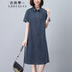 衣典零一（LEDIALYI）牛仔連衣裙2024夏季女裝新款高檔氣質(zhì)休閑中年小個子襯衫裙子夏天 圖片色 M（建議100-120斤）