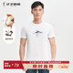 才子（TRIES）男士T恤男裝舒適圓領(lǐng)雙色棉感T恤夏季新款簡(jiǎn)約印花短袖t恤男上衣 白色 3XL 54(185/100A)