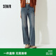 森馬（Semir）森柔|牛仔褲女冬季保暖加絨彈力長褲港風喇叭褲109725124003